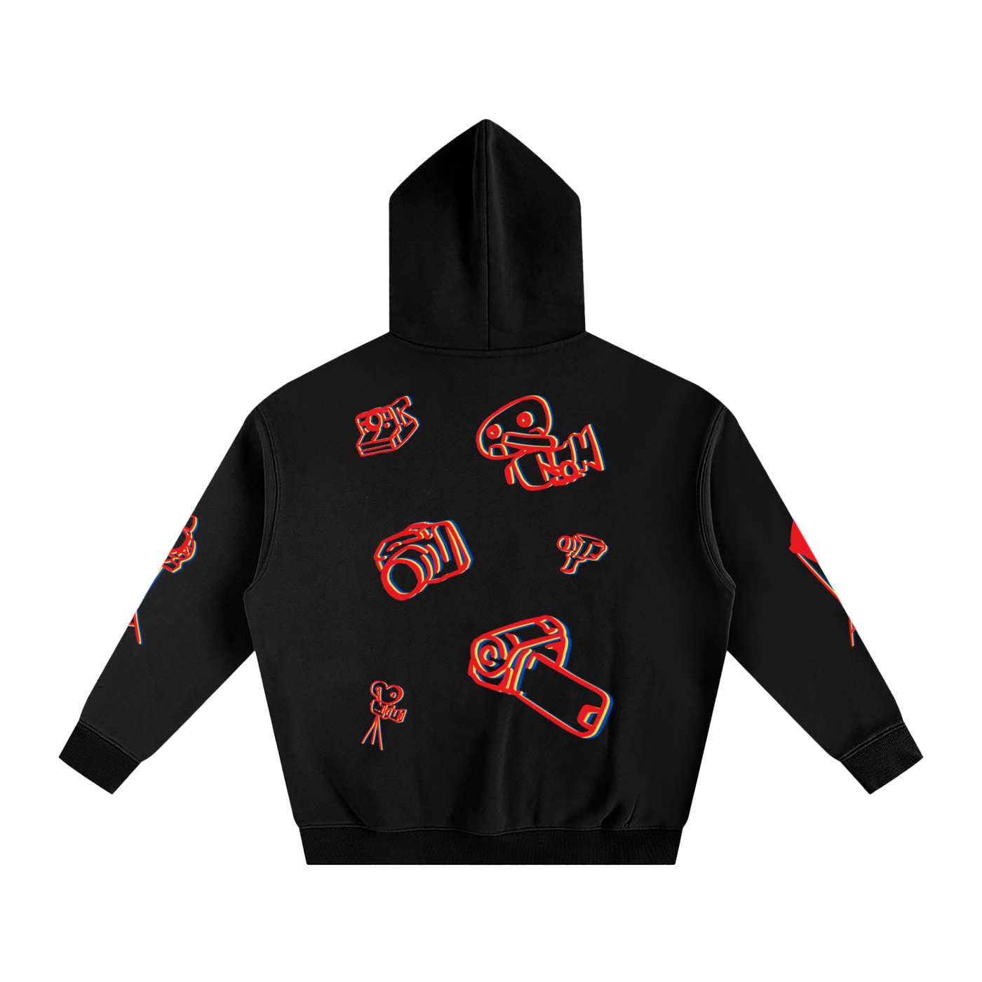 CAMERA/SPEED - OVERSIZE HOODIE (UNISEX) - BLACK