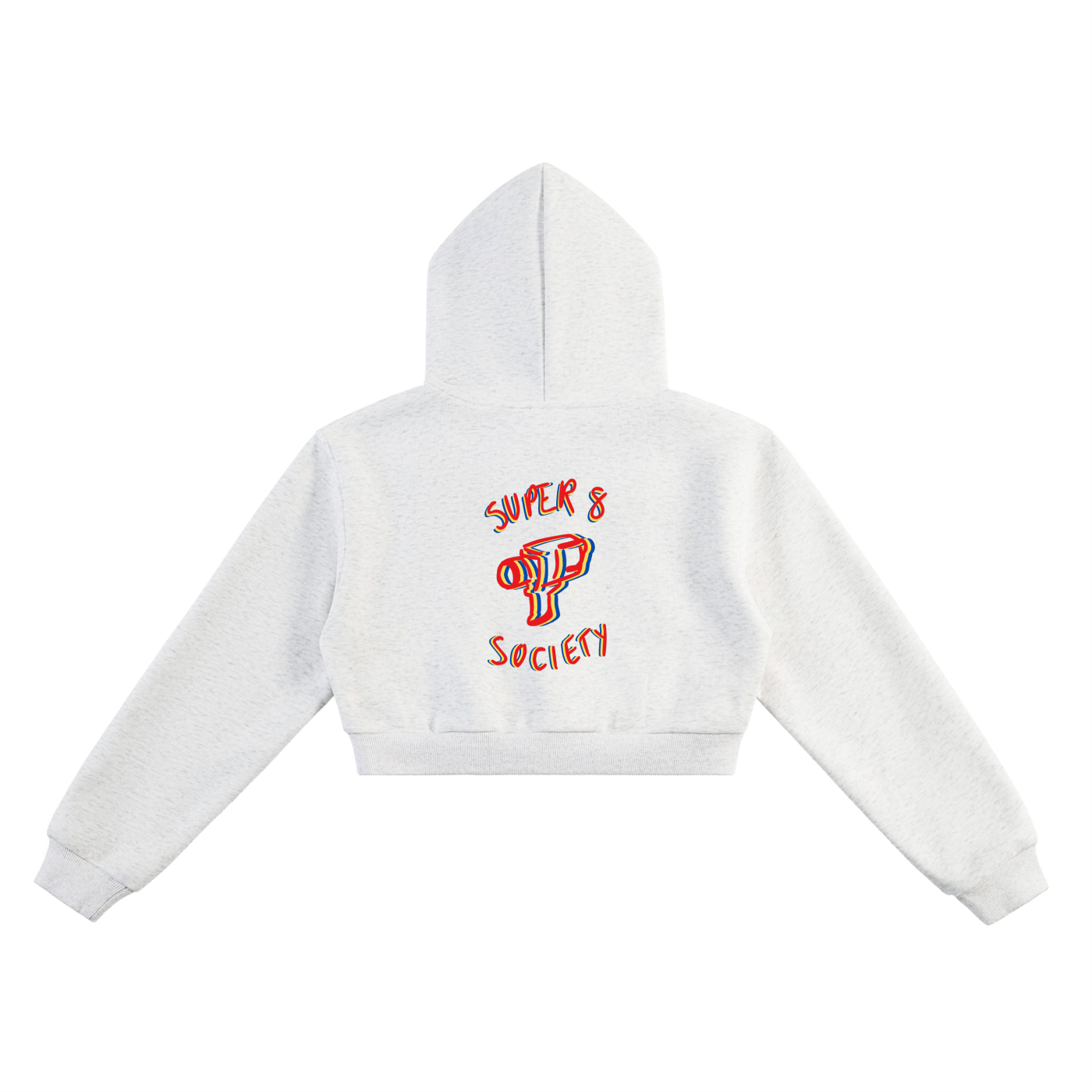 SUPER 8 SOCIETY - CROPPED HOODIE (FEMALE) - WHITE