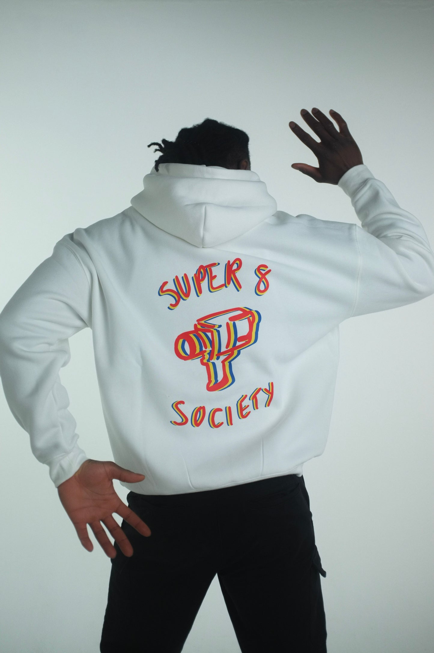 SUPER 8 SOCIETY - OVERSIZE HOODIE (MALE) - WHITE