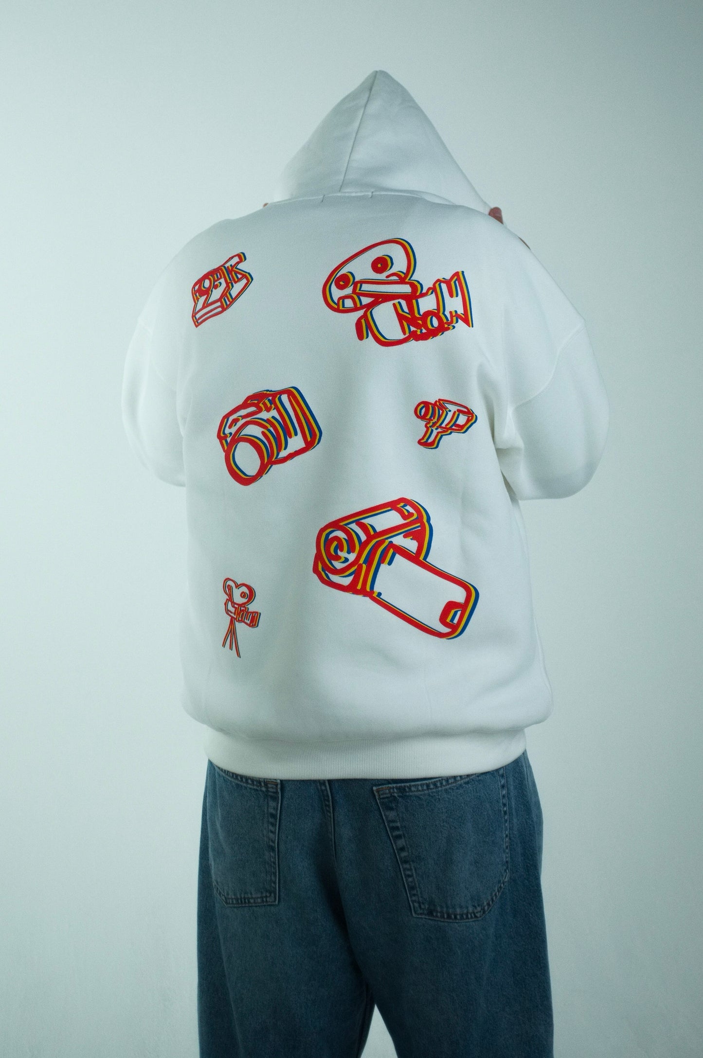 CAMERA/SPEED - OVERSIZE HOODIE (UNISEX) - WHITE