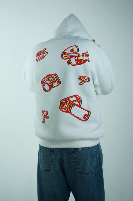 CAMERA/SPEED - OVERSIZE HOODIE (UNISEX) - WHITE