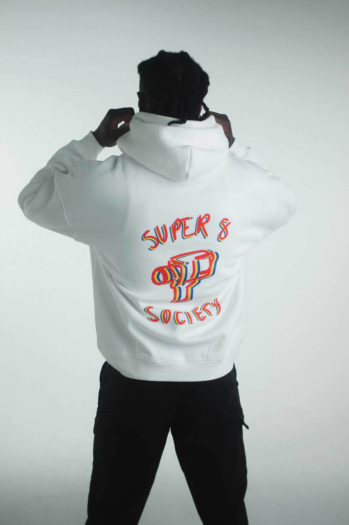 SUPER 8 SOCIETY - OVERSIZE HOODIE (MALE) - WHITE