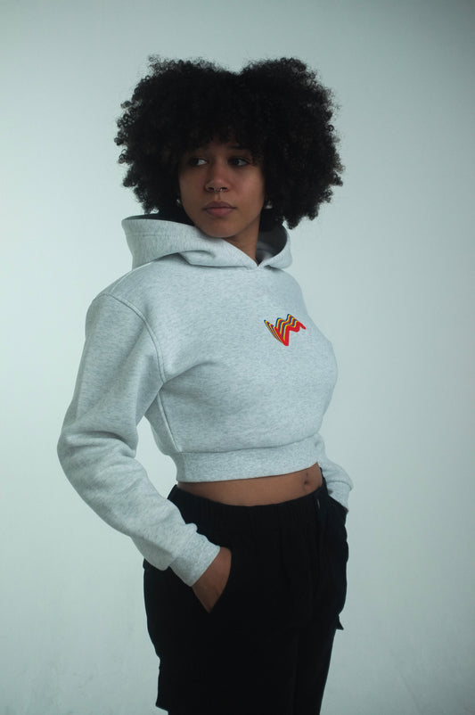 SUPER 8 SOCIETY - CROPPED HOODIE (FEMALE) - WHITE
