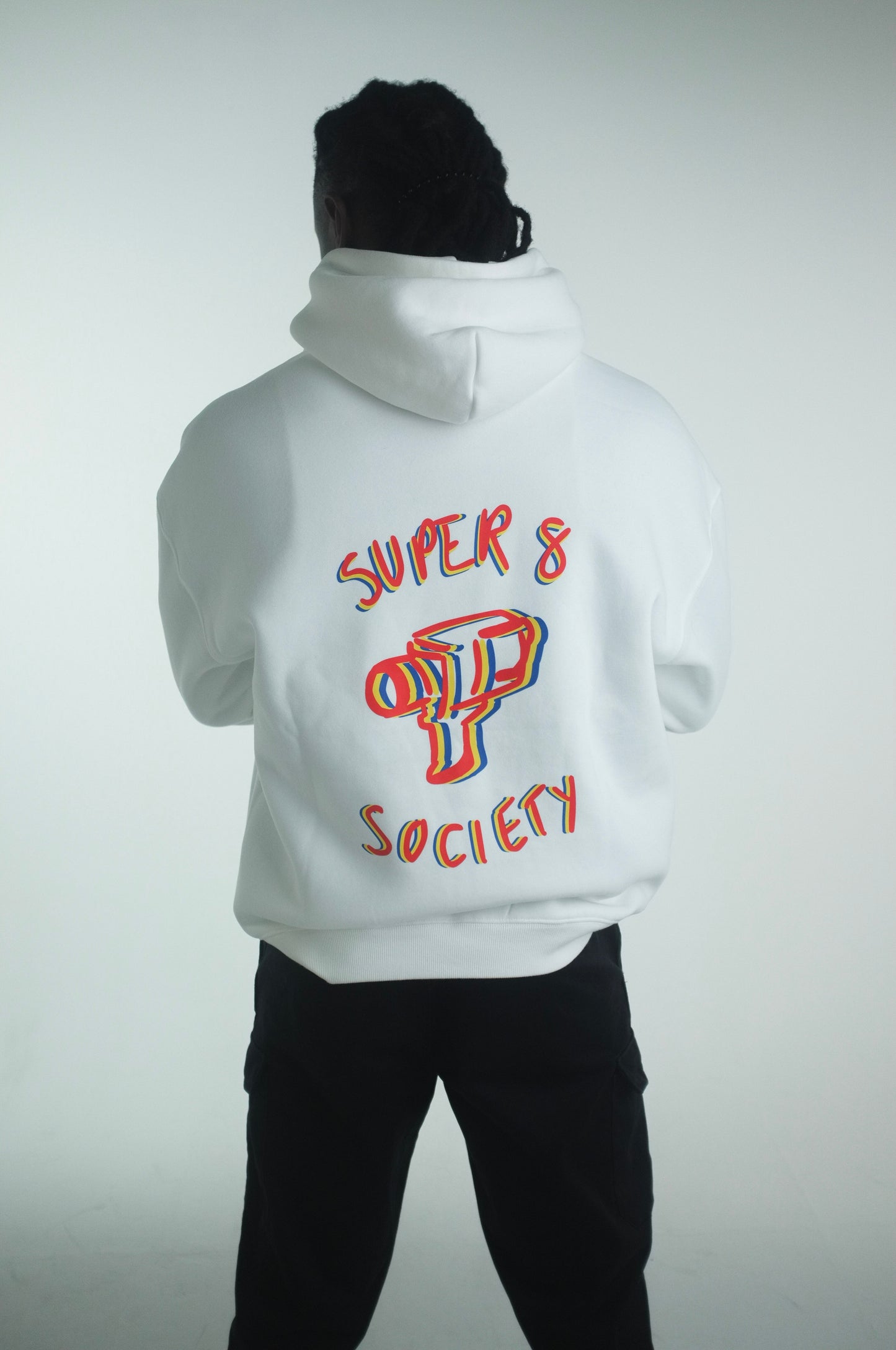 SUPER 8 SOCIETY - OVERSIZE HOODIE (MALE) - WHITE