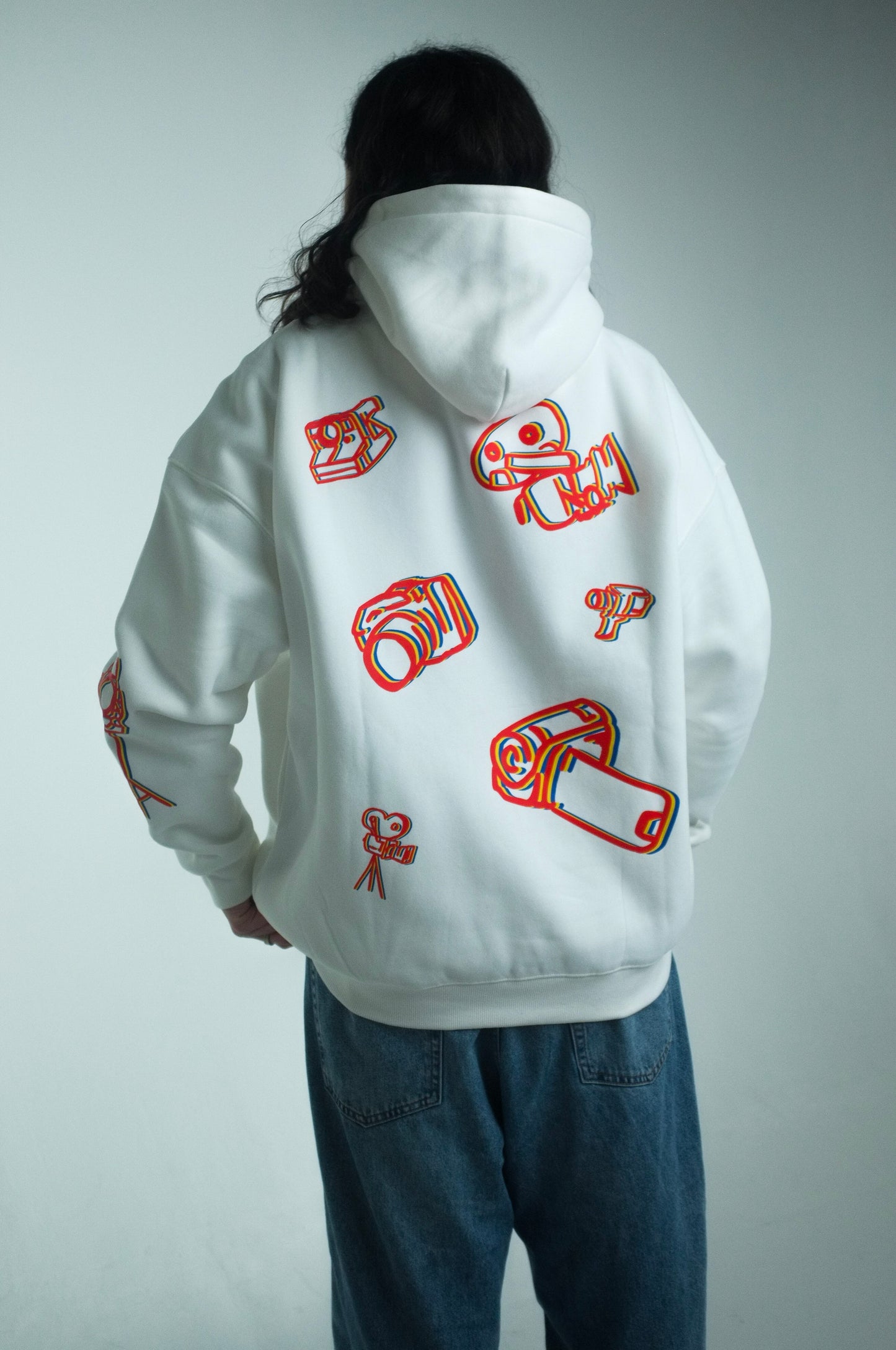 CAMERA/SPEED - OVERSIZE HOODIE (UNISEX) - WHITE