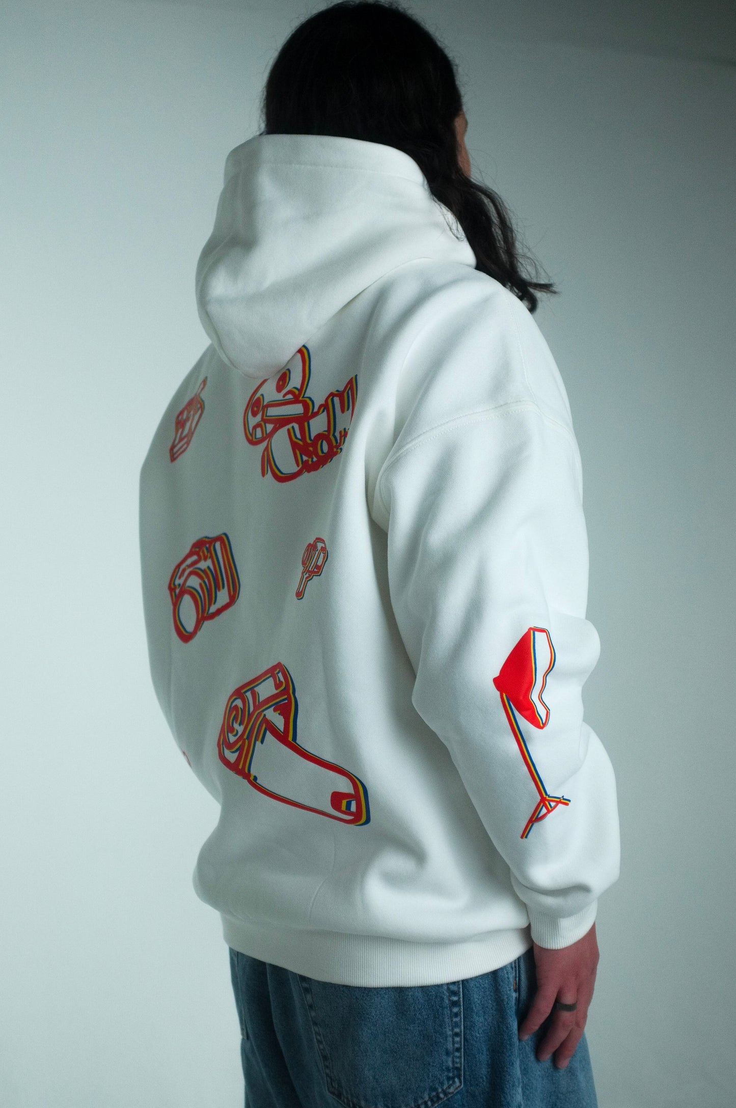 CAMERA/SPEED - OVERSIZE HOODIE (UNISEX) - WHITE