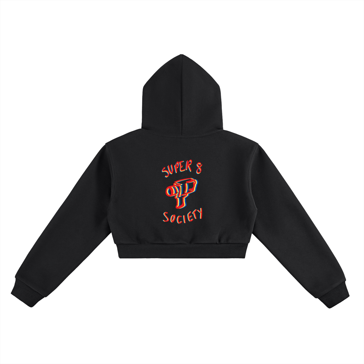 SUPER 8 SOCIETY - CROPPED HOODIE (FEMALE) - WHITE